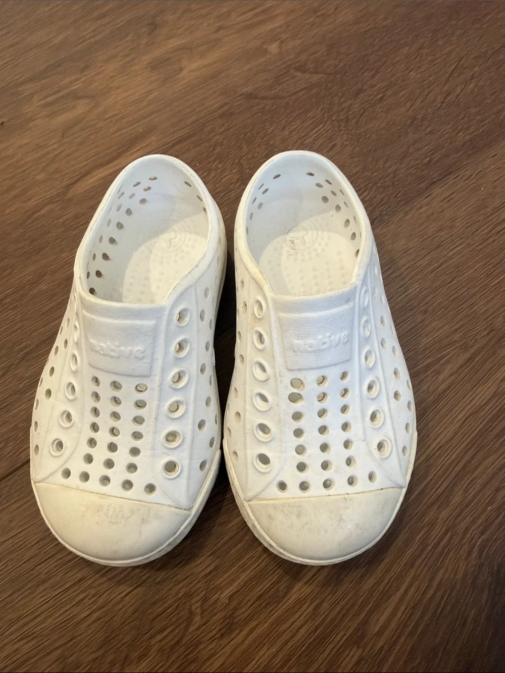 Native Kids White Slip-On Perforated Water Shoes
